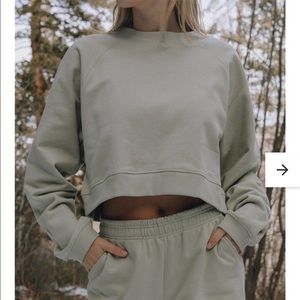 Daily Drills Cropped Sage Sweatshirt